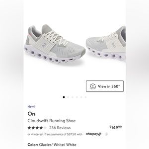 On cloud swift running shoe